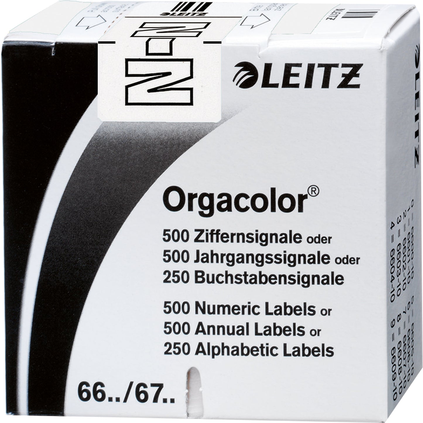 Leitz Buchstabensignal Orgacolor® Leitz Orgacolor® Registratursysteme N selbstklebend Kunstdruckpapier weiß