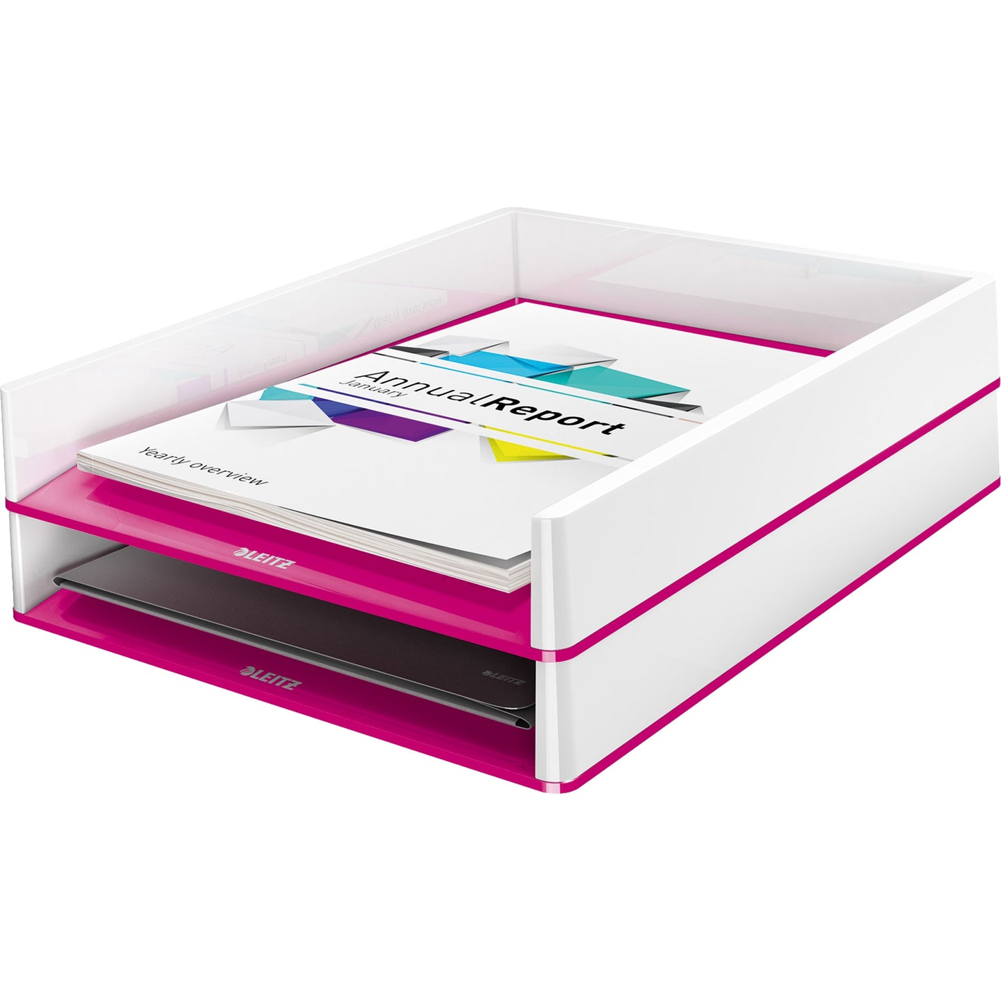 Leitz Briefablage WOW Duo Colour DIN A4, DIN C4, Folio, Letter Polystyrol Farbe: pink/weiß
