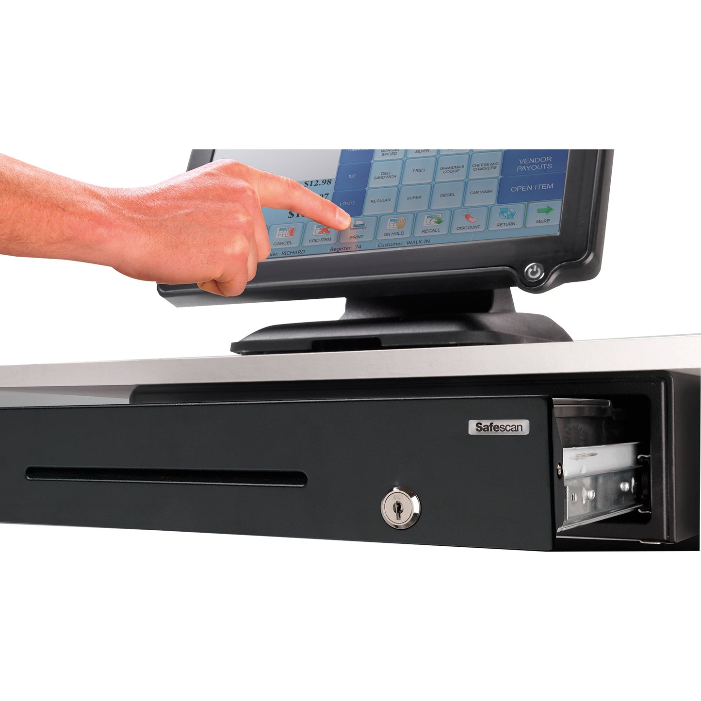 SAFESCAN Kassenlade SD-4141 41 x 11,5 x 41,5 cm (B x H x T) 4 Fächer für Banknoten 8 Fächer für Hartgeld Stahl schwarz