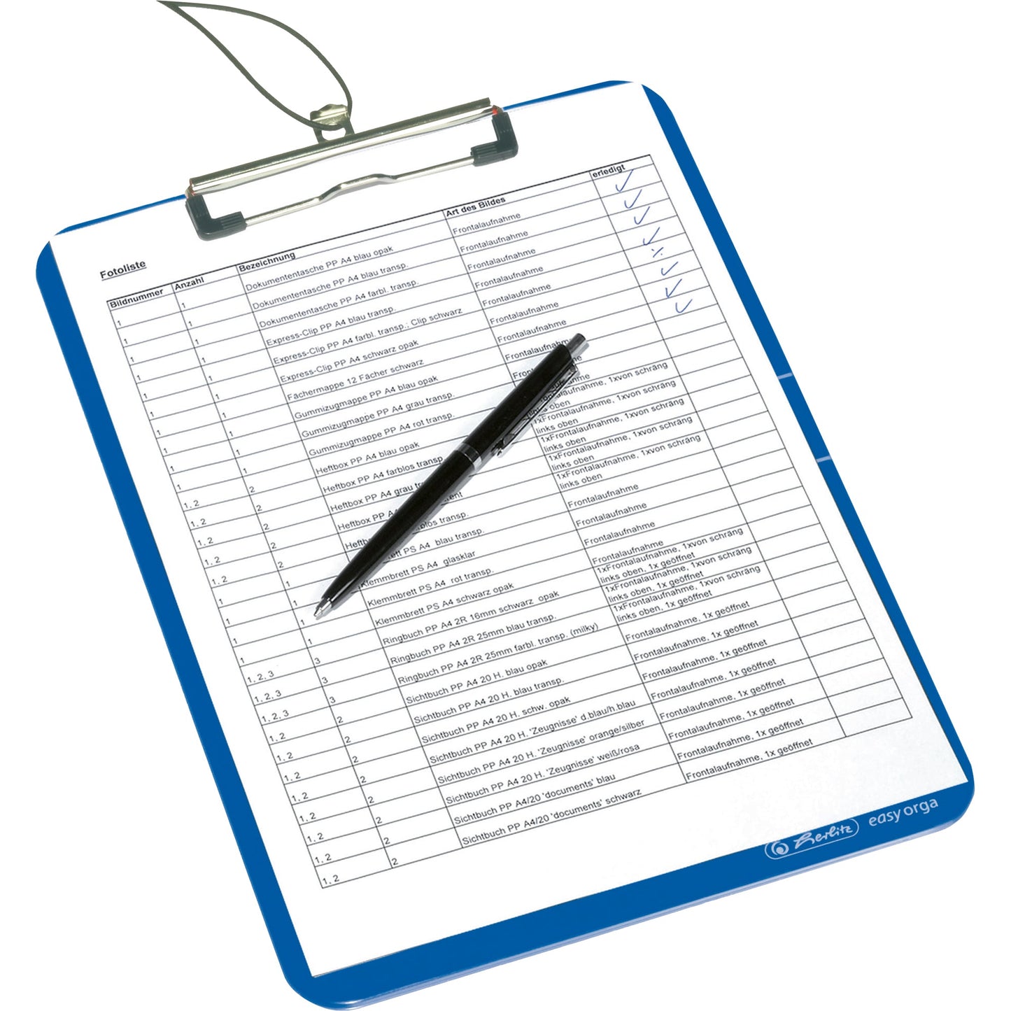 Herlitz Klemmbrett easy orga to go 22,5 x 31,5 cm (B x H) DIN A4 Polystyrol opak blau