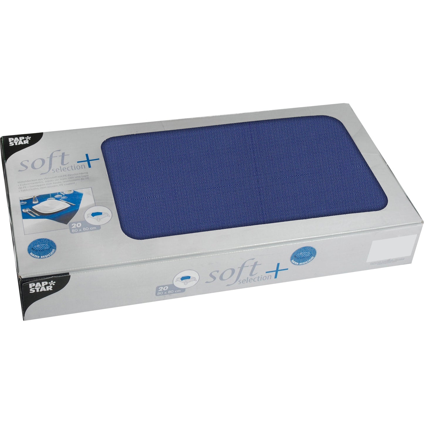 PAPSTAR Mitteldecke Soft Selection Plus 80 x 80 cm (B x L) Polypropylen-Vlies, 100 % recyclebar dunkelblau 20 St./Pack.