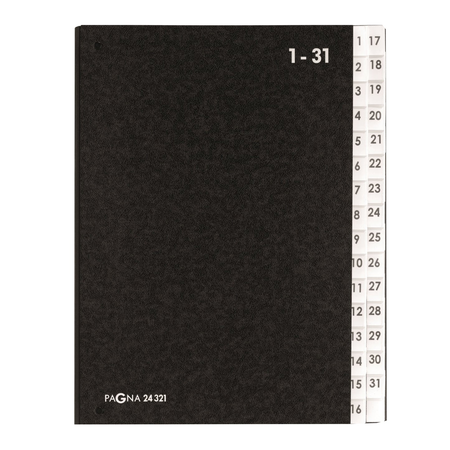 PAGNA Pultordner Classic DIN A4 1-31 Hartpappe schwarz 32 Fächer