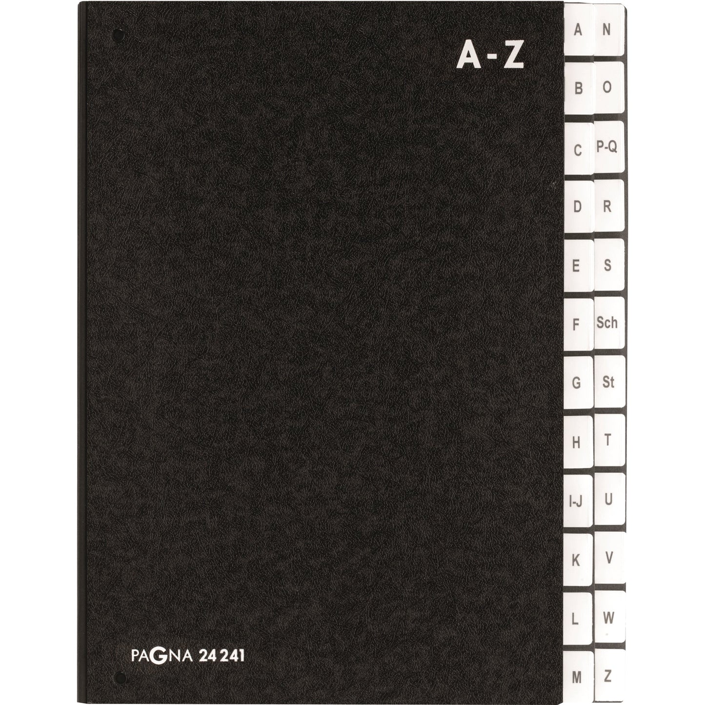 PAGNA Pultordner Classic DIN A4 A-Z Hartpappe, 80 % recycelt schwarz 24 Fächer
