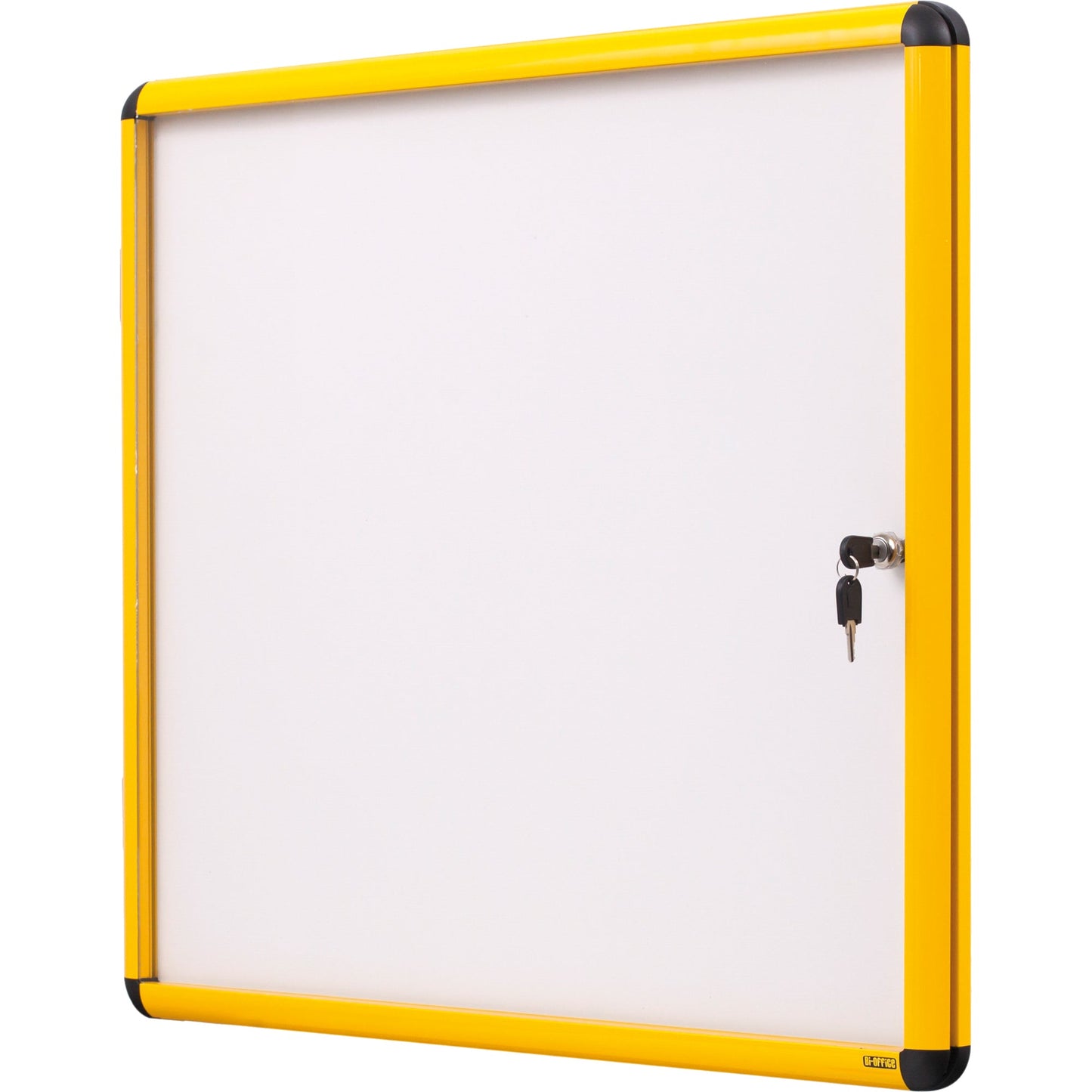Bi-office Schaukasten Enclore Ultrabrite Innenbereich 70 x 67 x 3,5 cm (B x H x T) 6 x DIN A4 mit Schloss Aluminium gelb