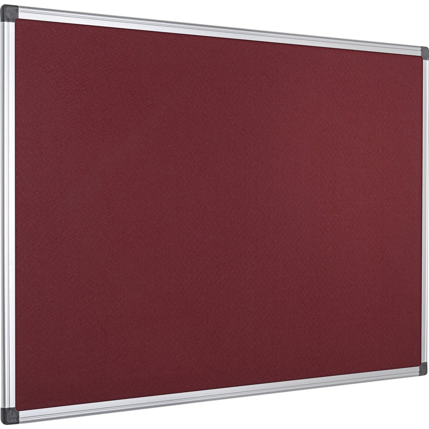 Bi-office Pinnwand 180 x 120 cm (B x H) Maße der Oberfläche: 176 x 116 cm (B x H) Filz Material des Rahmens: Aluminium burgunderrot