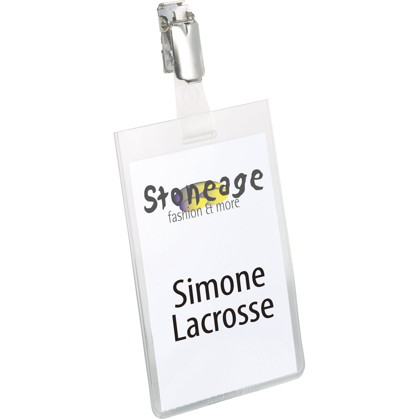 DURABLE Namensschild 60 x 90 mm (B x H) drehbarer Clip transparent 25 St./Pack.