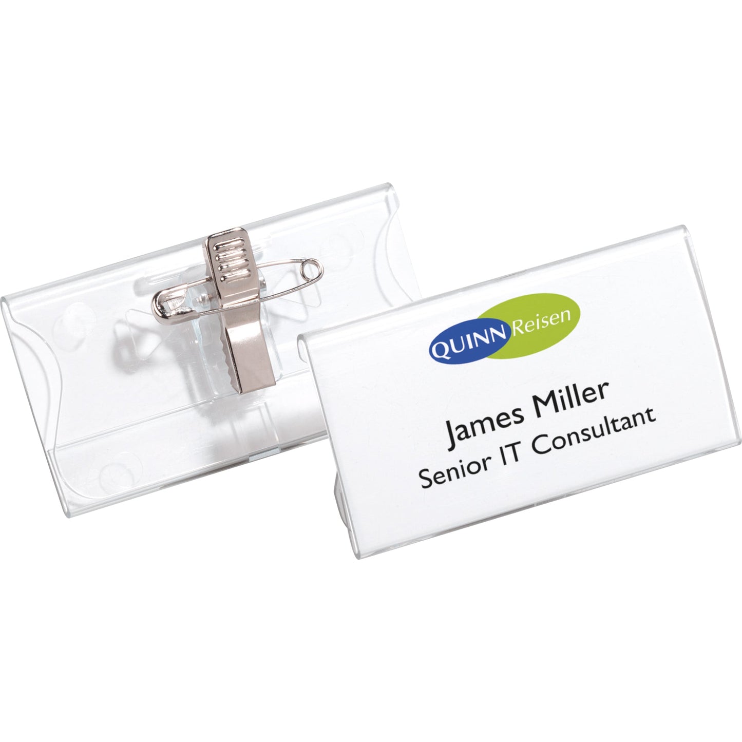 DURABLE Namensschild 75 x 40 mm (B x H) Kombiklemme transparent 25 St./Pack.