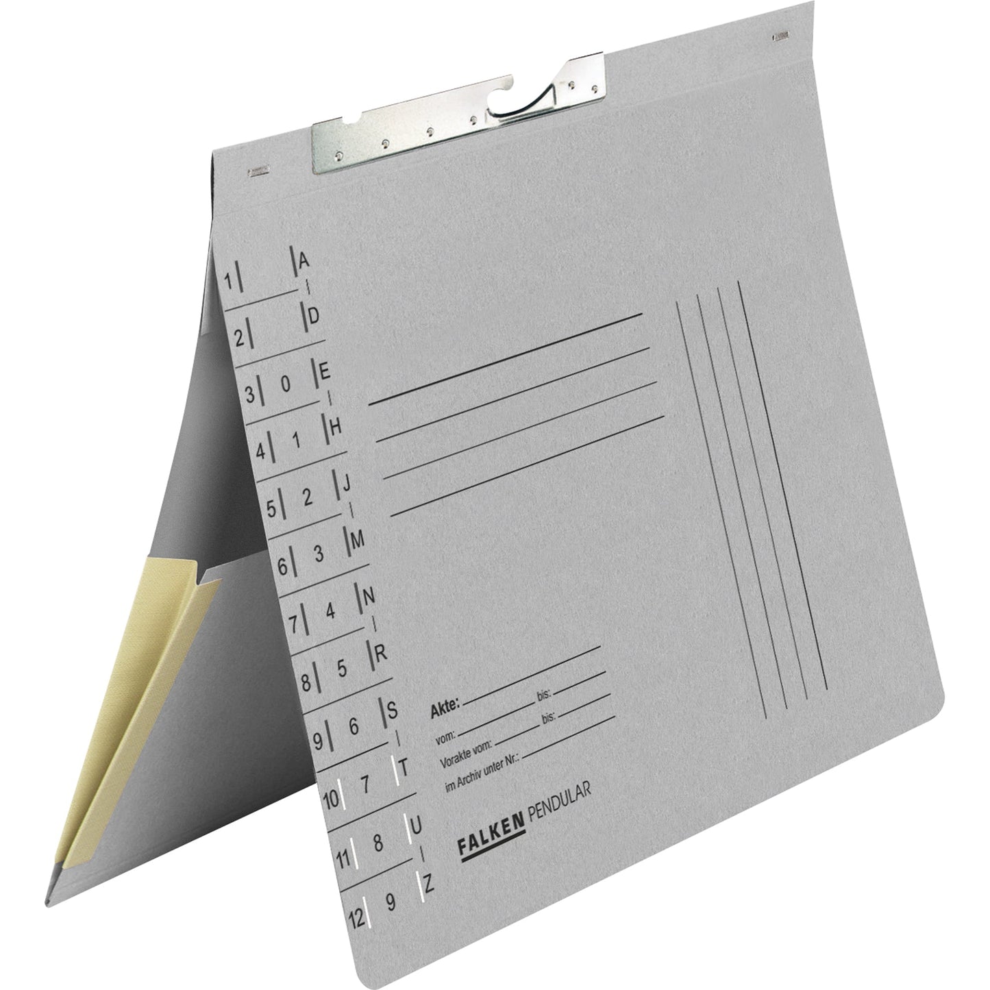 Falken Pendelhefter DIN A4 320g/m² Amtsheftung mit Organisationsaufdruck Manilakarton, recycelt grau