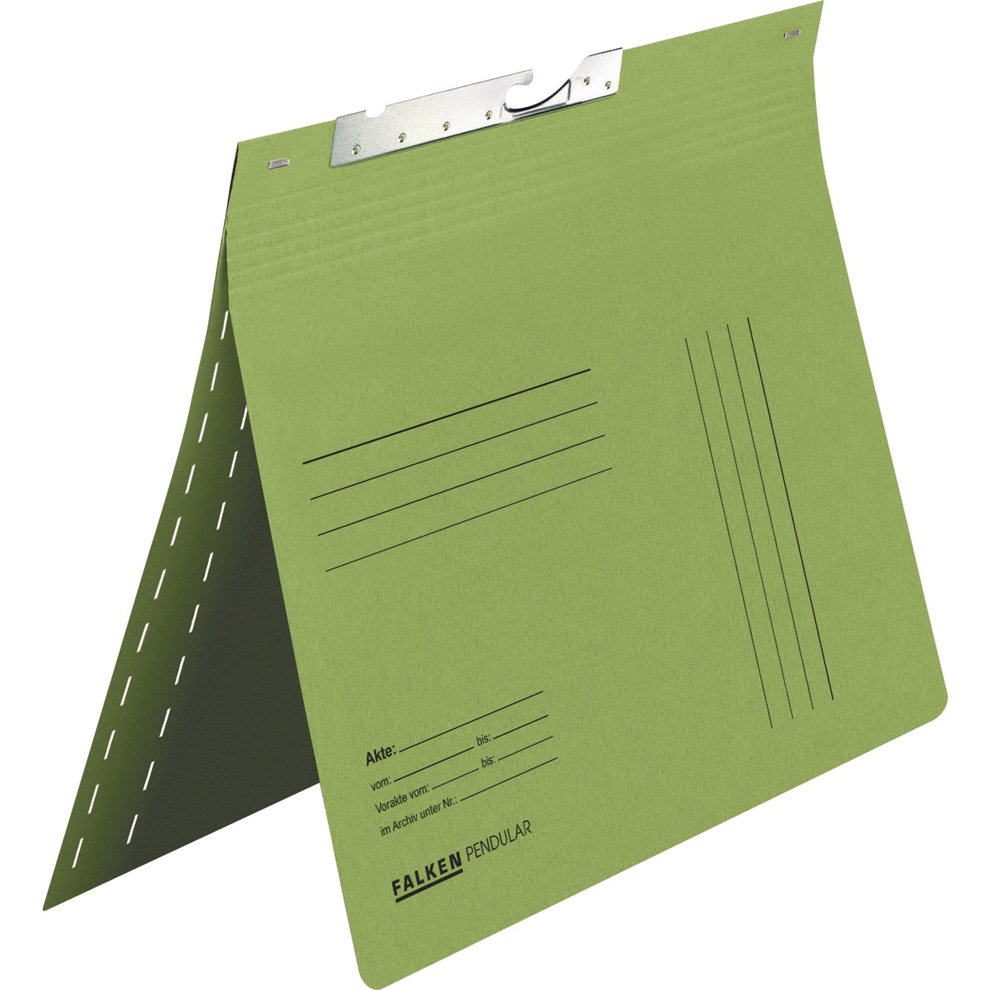 Falken Pendelhefter DIN A4 320g/m² kaufmännische Heftung, Amtsheftung mit Organisationsaufdruck Manilakarton, recycelt grün