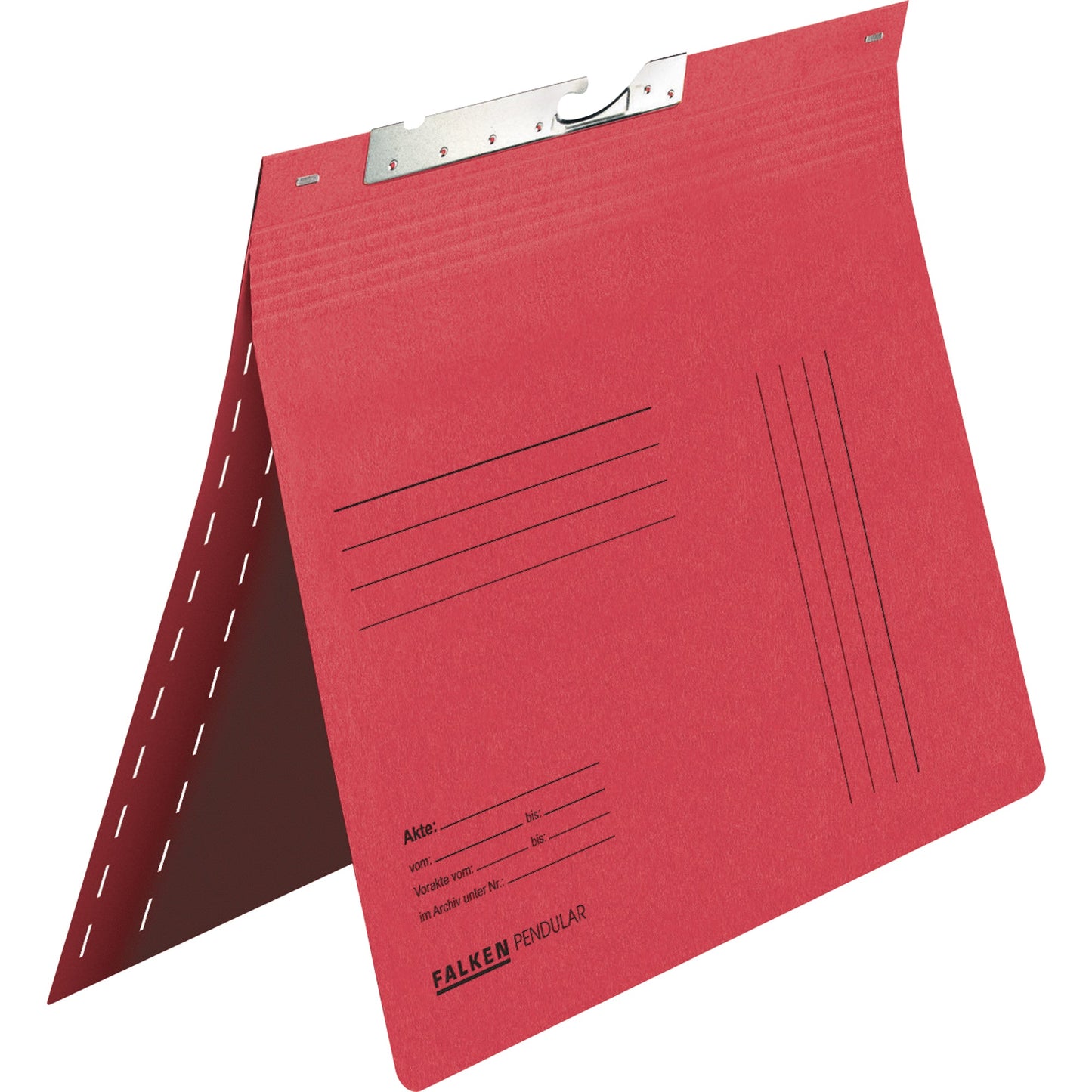 Falken Pendelhefter DIN A4 320g/m² kaufmännische Heftung, Amtsheftung mit Organisationsaufdruck Manilakarton, recycelt rot