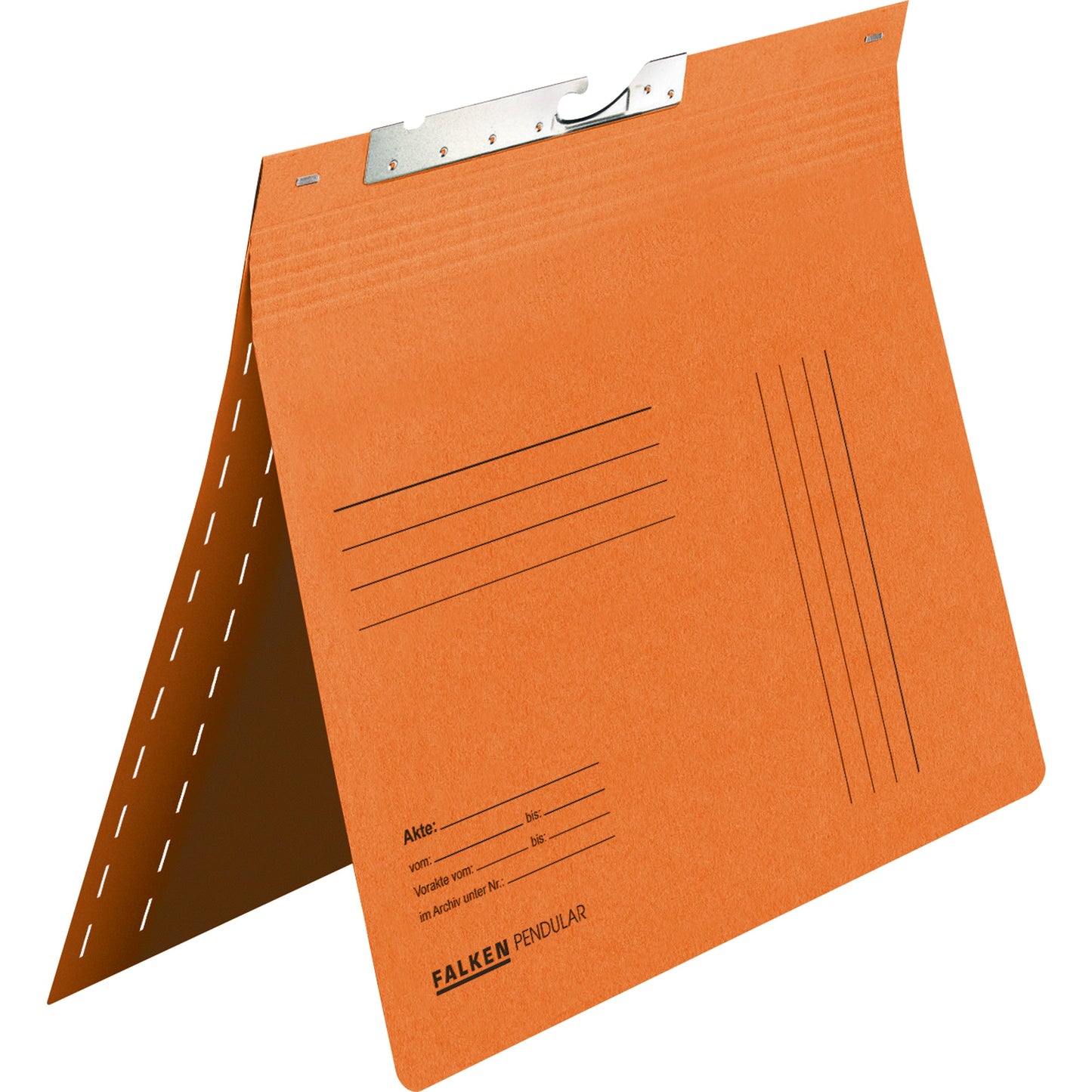 Falken Pendelhefter DIN A4 320g/m² kaufmännische Heftung mit Organisationsaufdruck Manilakarton, recycelt orange
