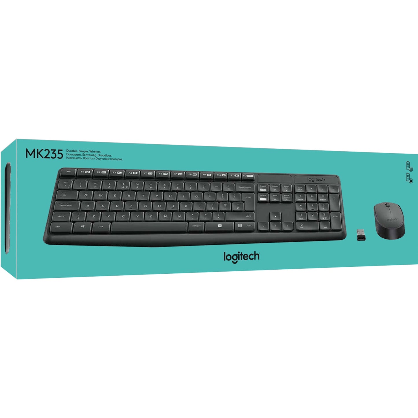 Logitech Tastatur-Maus-Set MK235 QWERTZ Windows® universell USB-A bis 10m inkl. Nano-USB-Empfänger schwarz