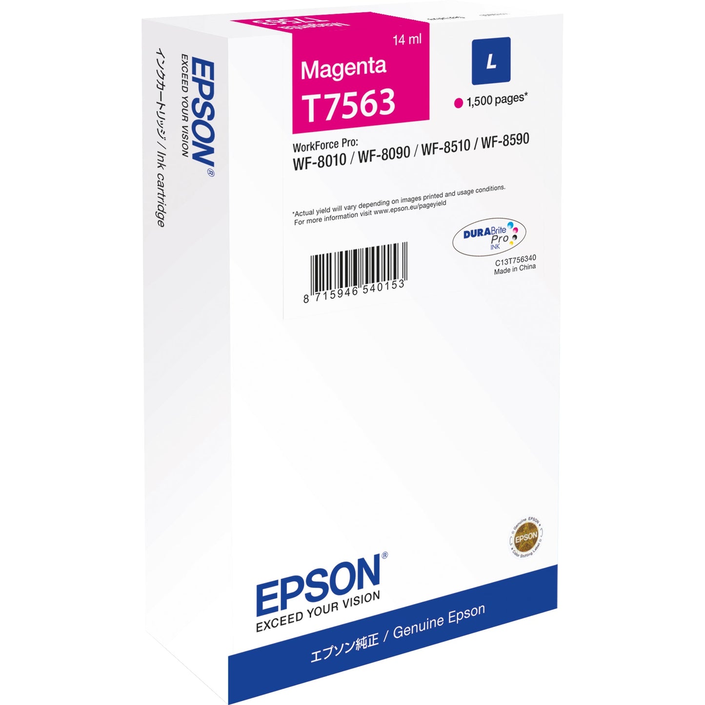 Epson Tintenpatrone Originalzubehör T7563 ca. 1.500 Seiten magenta 14ml
