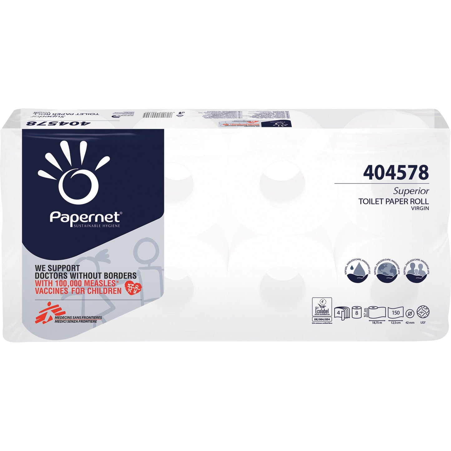 Papernet Toilettenpapier Superior 4-lagig weiß 150 Bl./Rl. 8 Rl./Pack.