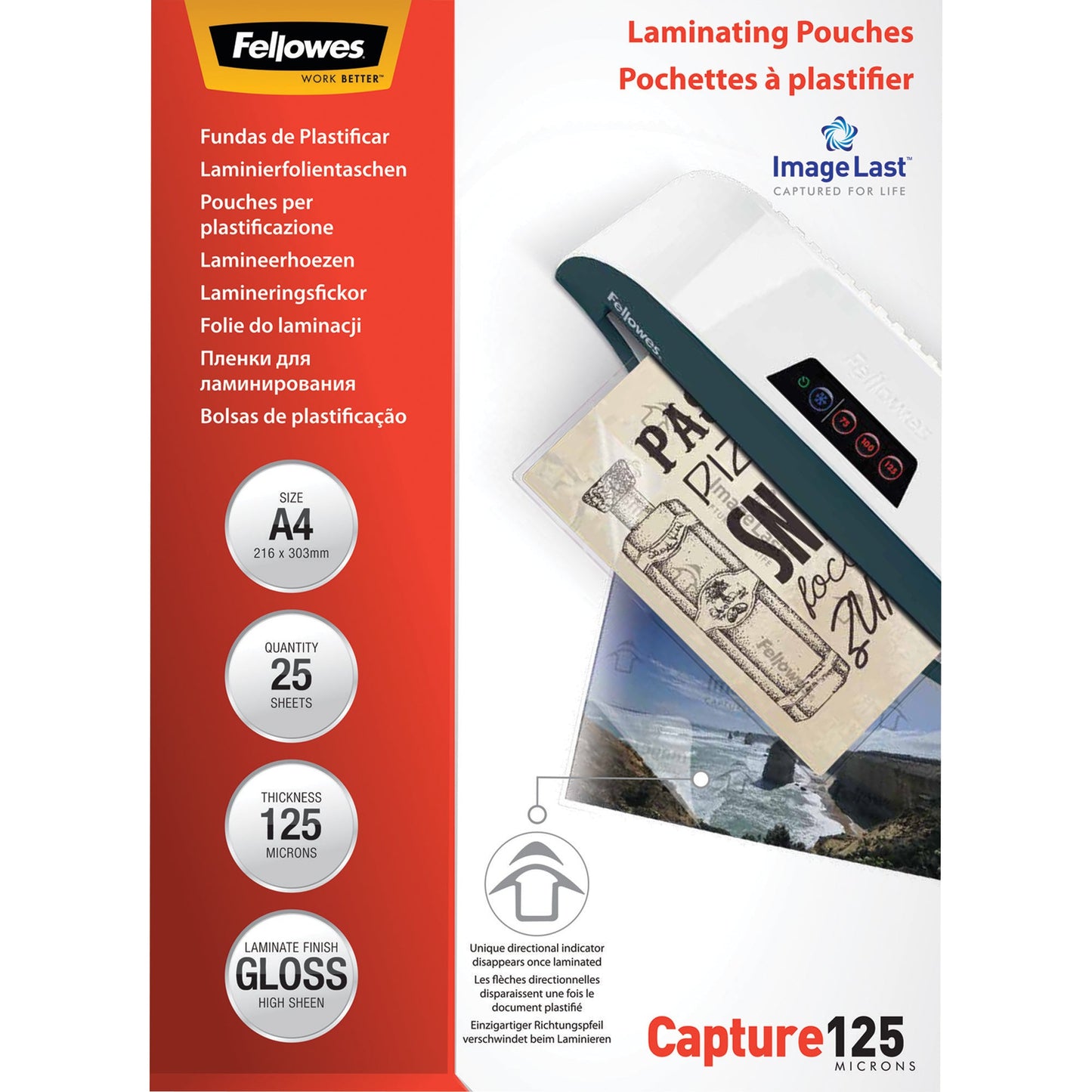 Fellowes® Laminierfolie ImageLastT Capture 125 214 x 310 mm (B x H) DIN A4 125µm glänzend 25 St./Pack.