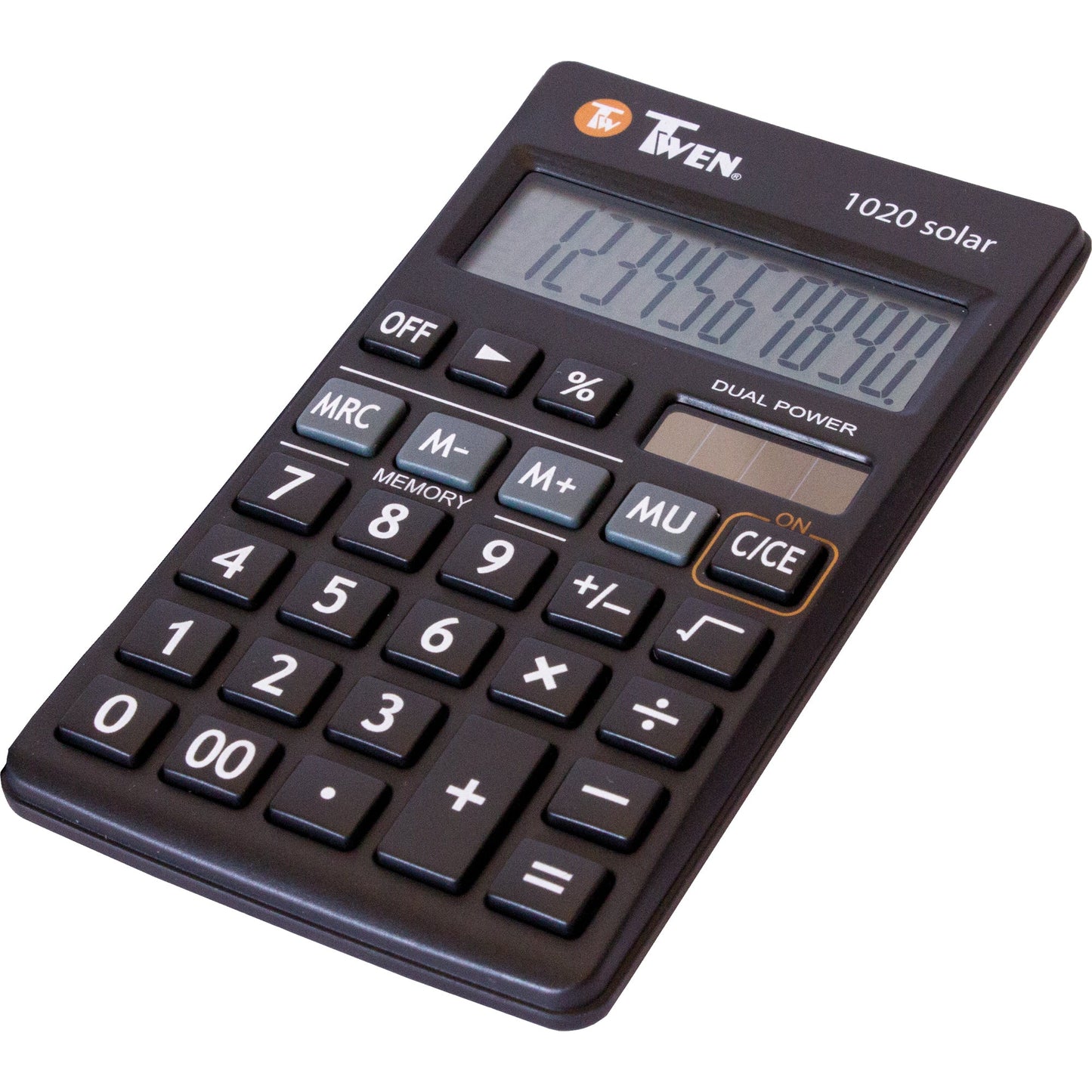TWEN Taschenrechner 1020 Solar 1 x 10-stellig schwarz Batterie, Solar-Energie