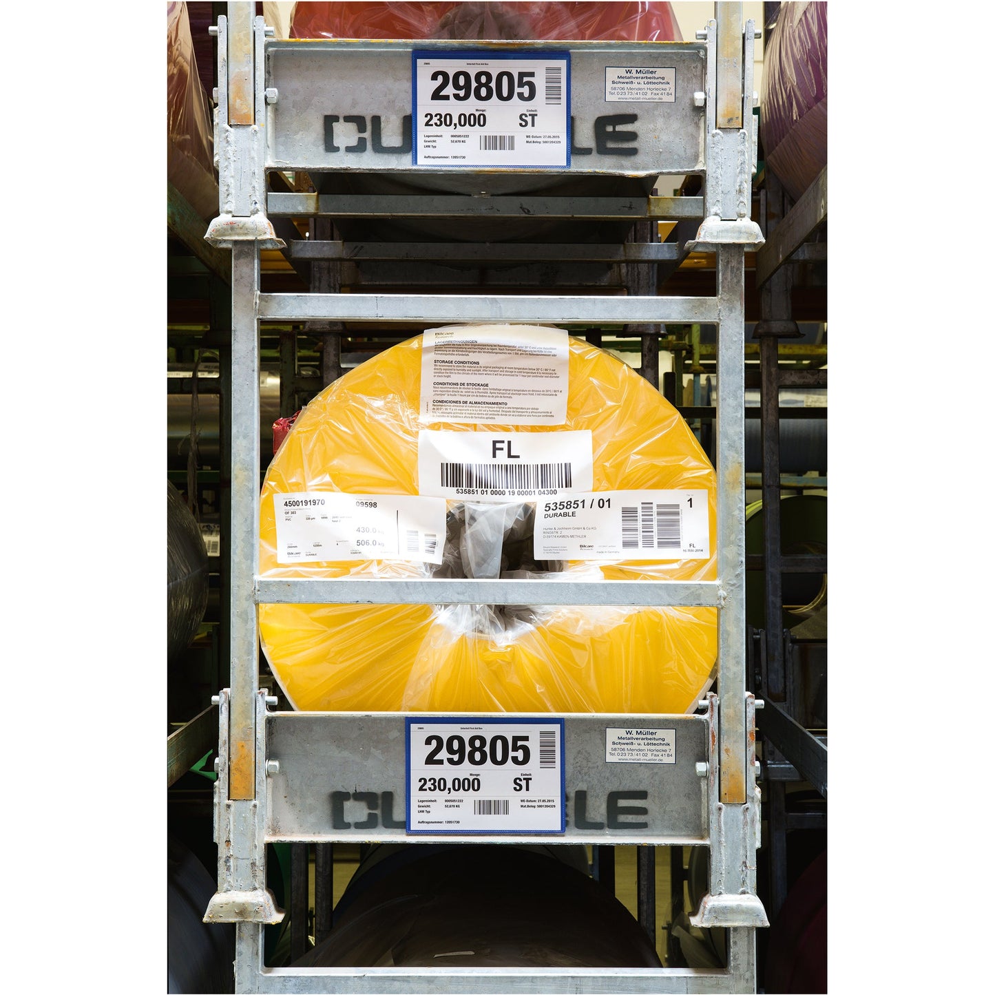 DURABLE Etikettenhülle 22,3 x 16,3 cm (B x H) Polypropylen dunkelblau 50 St./Pack.