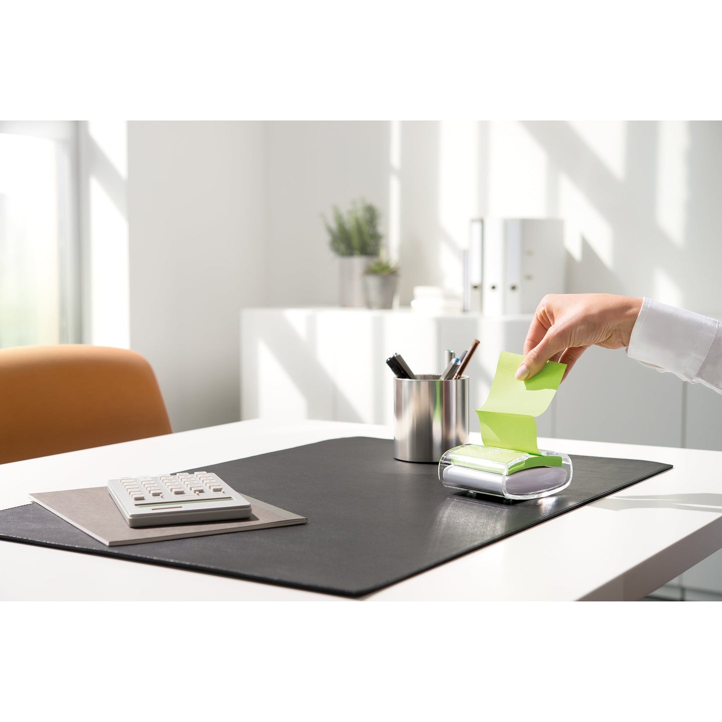 Post-it® Haftnotizspender Super Sticky Z-Notes 76 x 76 mm (B x H) Kunststoff weiß/transparent