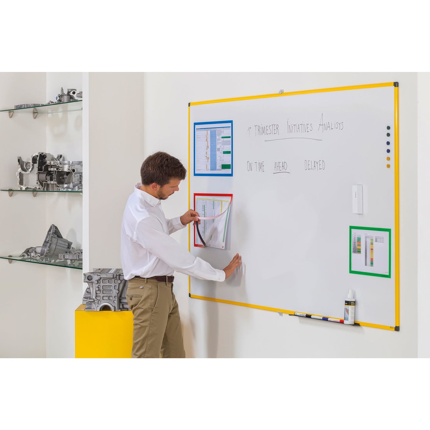 Bi-office Whiteboard Ultrabrite Maße der Oberfläche: 120 x 90 cm (B x H) Tafel magnethaftend nicht beidseitig beschreibbar Stahl lackiert weiß