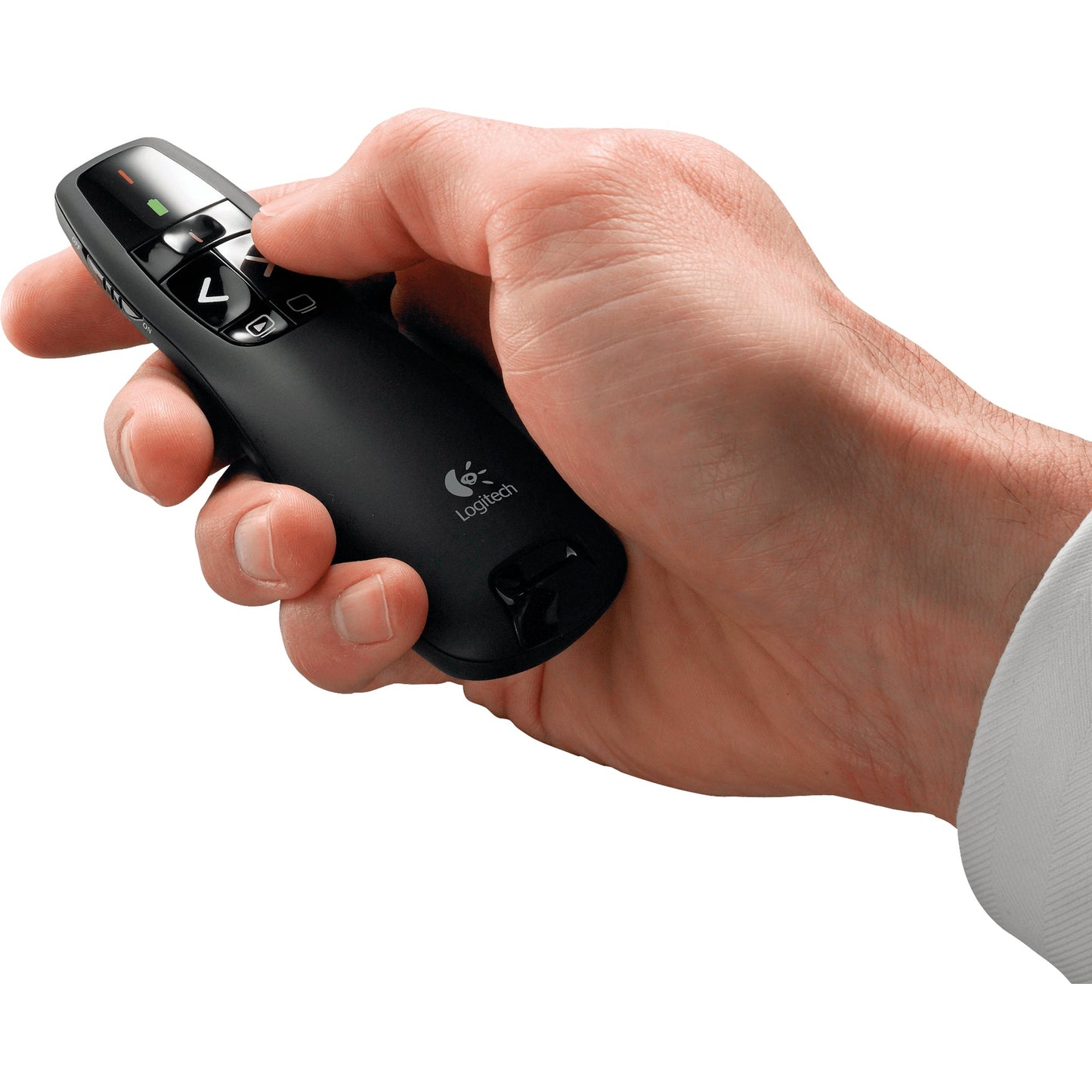 Logitech Wireless Presenter R400 115,5 x 37,8 x 27,4 mm (B x H x T) Windows® universell 10m inkl. USB-Empfänger schwarz
