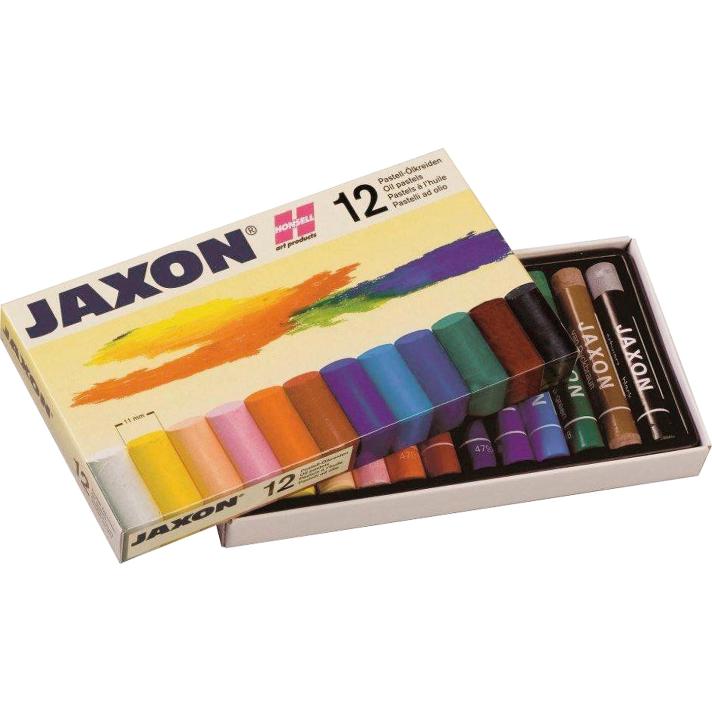 Jaxon Pastellkreide 11 x 70 mm (Ø x L) farbig sortiert 12 St./Pack.