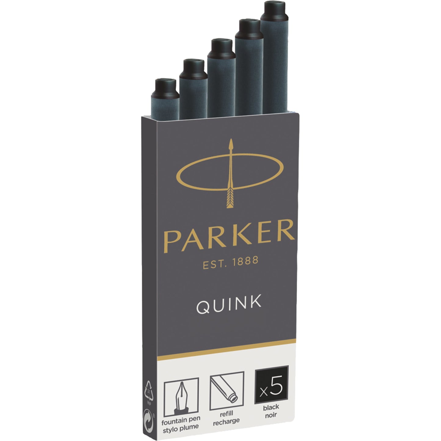 Parker Tintenpatrone QUINK Großraumtintenpatrone QUINK nicht löschbar schwarz 5 St./Pack.
