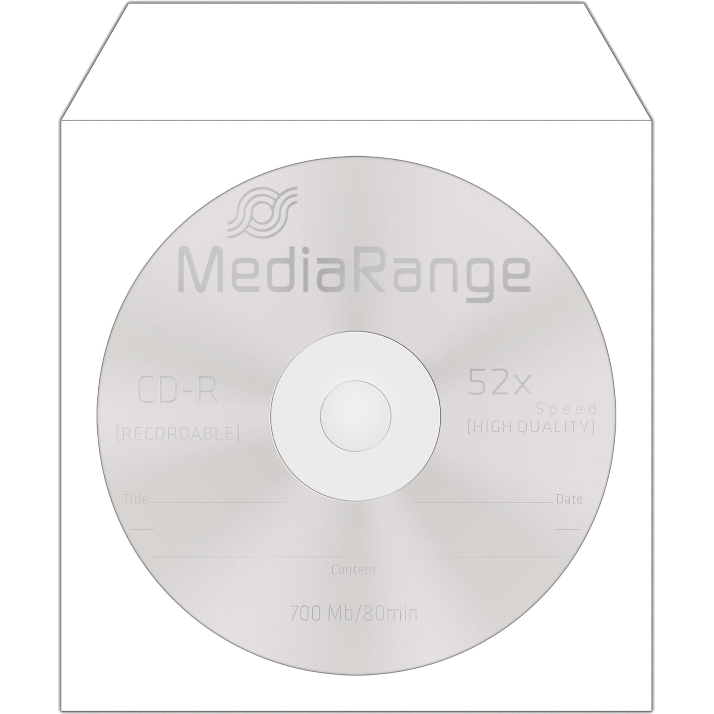 MediaRange CD/DVD Hülle 12,4 x 12,4 cm (B x H) Papier/Kunststoff weiß 100 St./Pack.