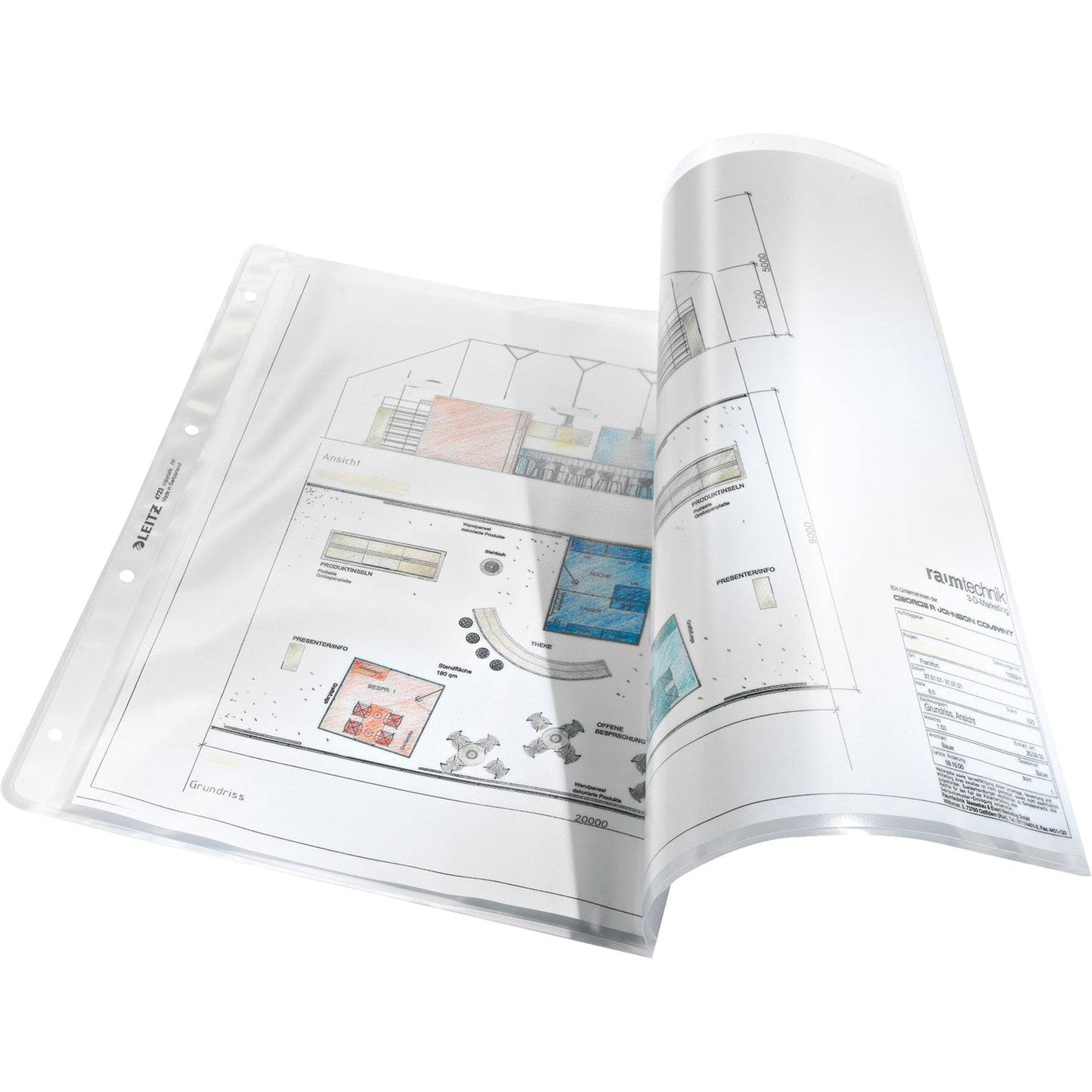 Leitz Prospekthülle DIN A3 quer 130µm oben offen Polypropylen, 30 % recycelt farblos 50 St./Pack.