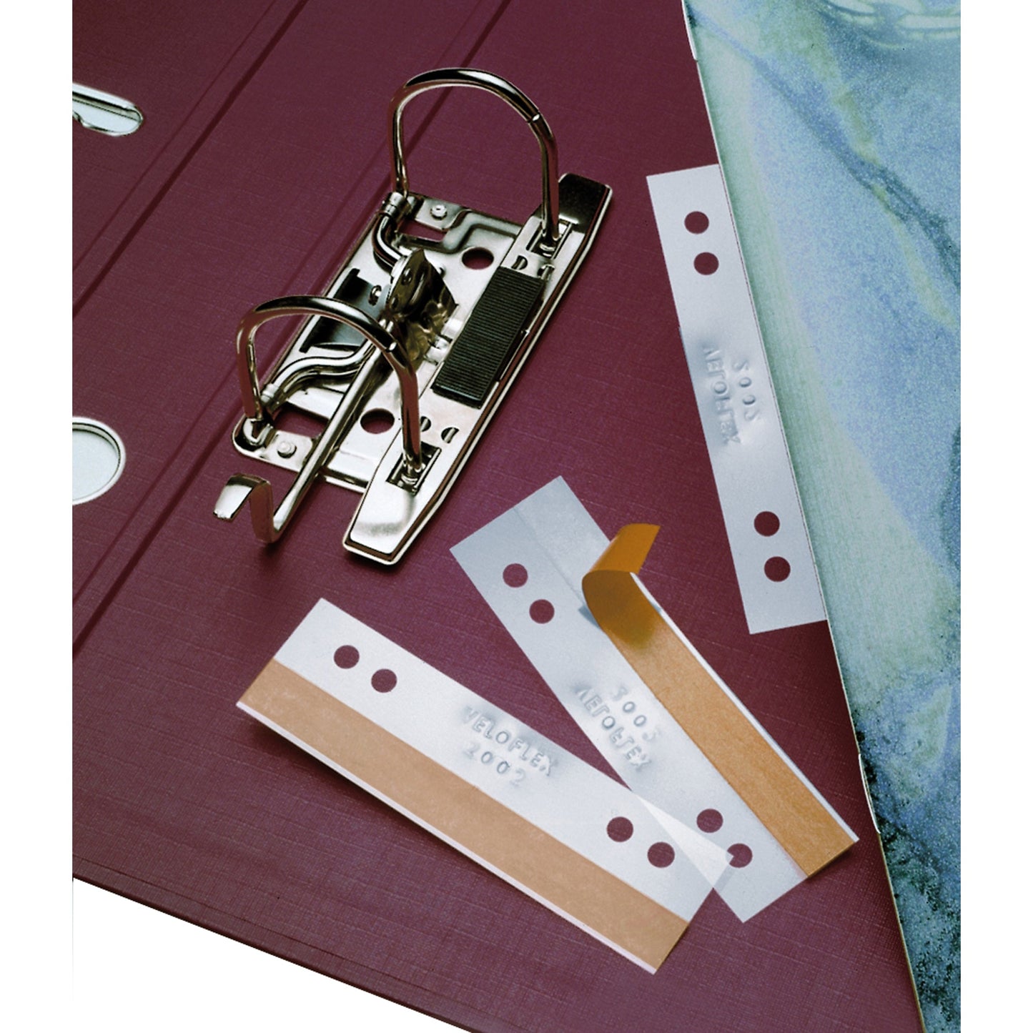 Veloflex Heftstreifen HEFTFIX® 3 x 10,5 cm (B x H) Hartfolie glasklar 50 St./Pack.