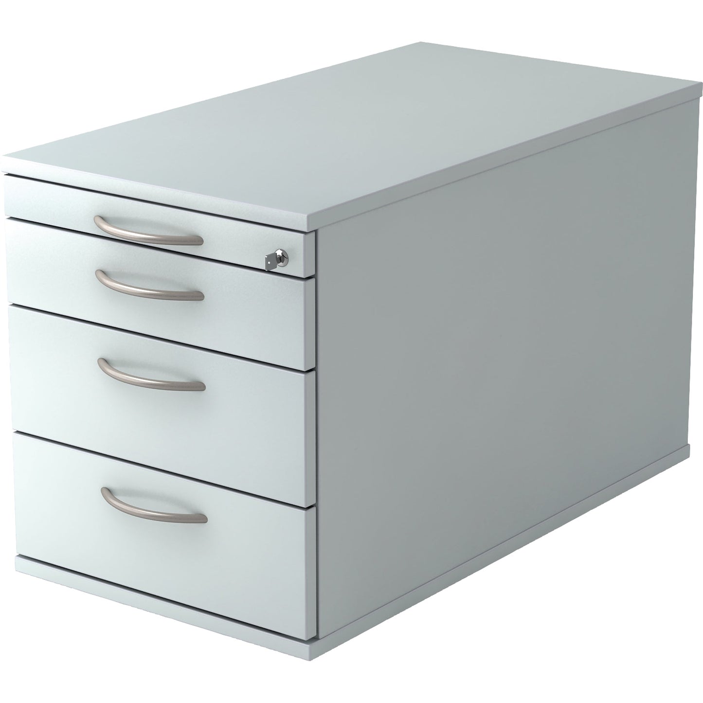 Hammerbacher Rollcontainer Solid 428 x 512 x 800 mm (B x H x T) 4 Schubladen Holz, melaminharzbeschichtet grau