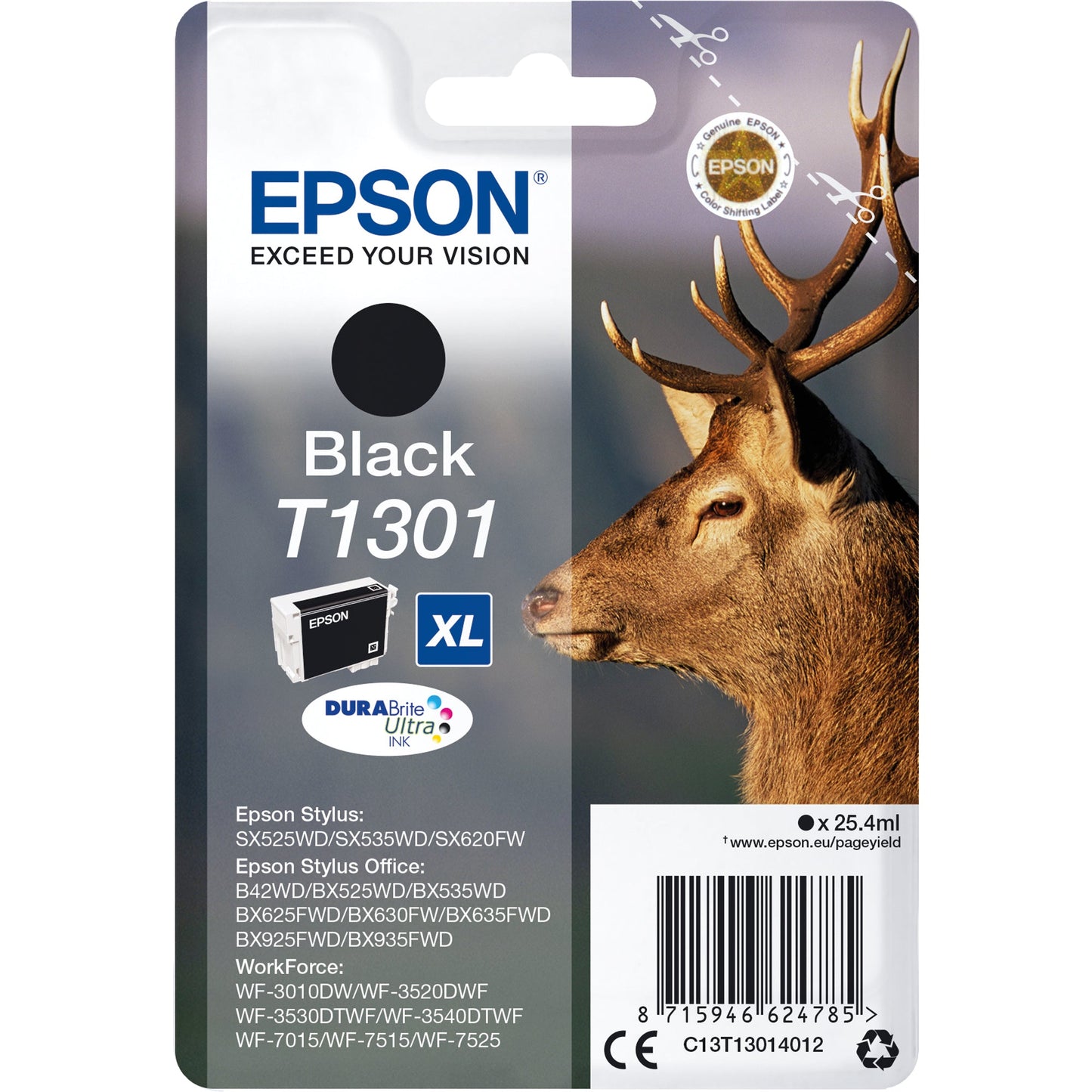 Epson Tintenpatrone Originalzubehör T1301 ca. 945 Seiten schwarz 25,9ml