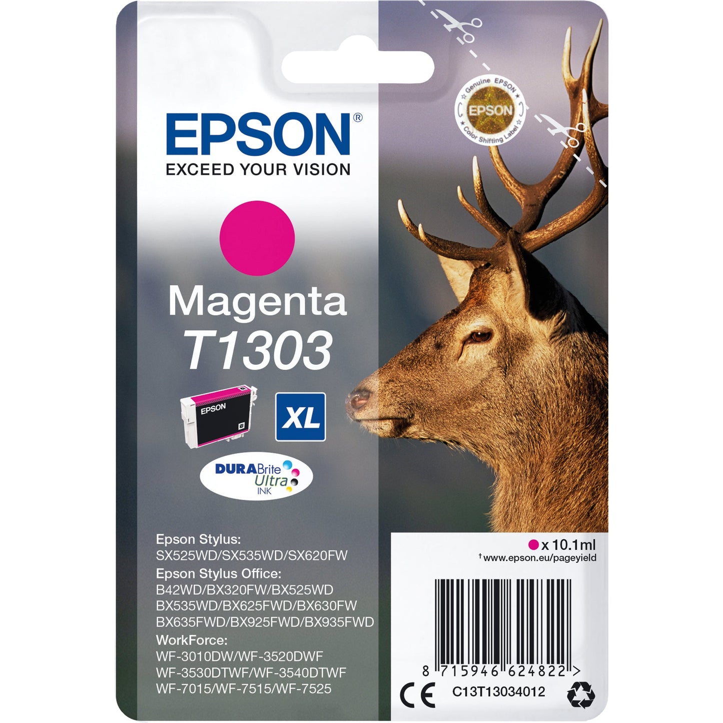 Epson Tintenpatrone Originalzubehör T1303 ca. 600 Seiten magenta 10,1ml