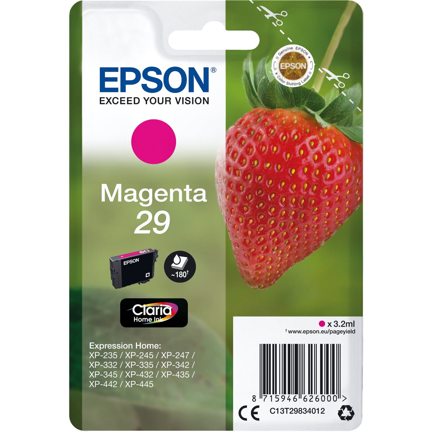 Epson Tintenpatrone Originalzubehör 29 ca. 180 Seiten magenta 3,2ml