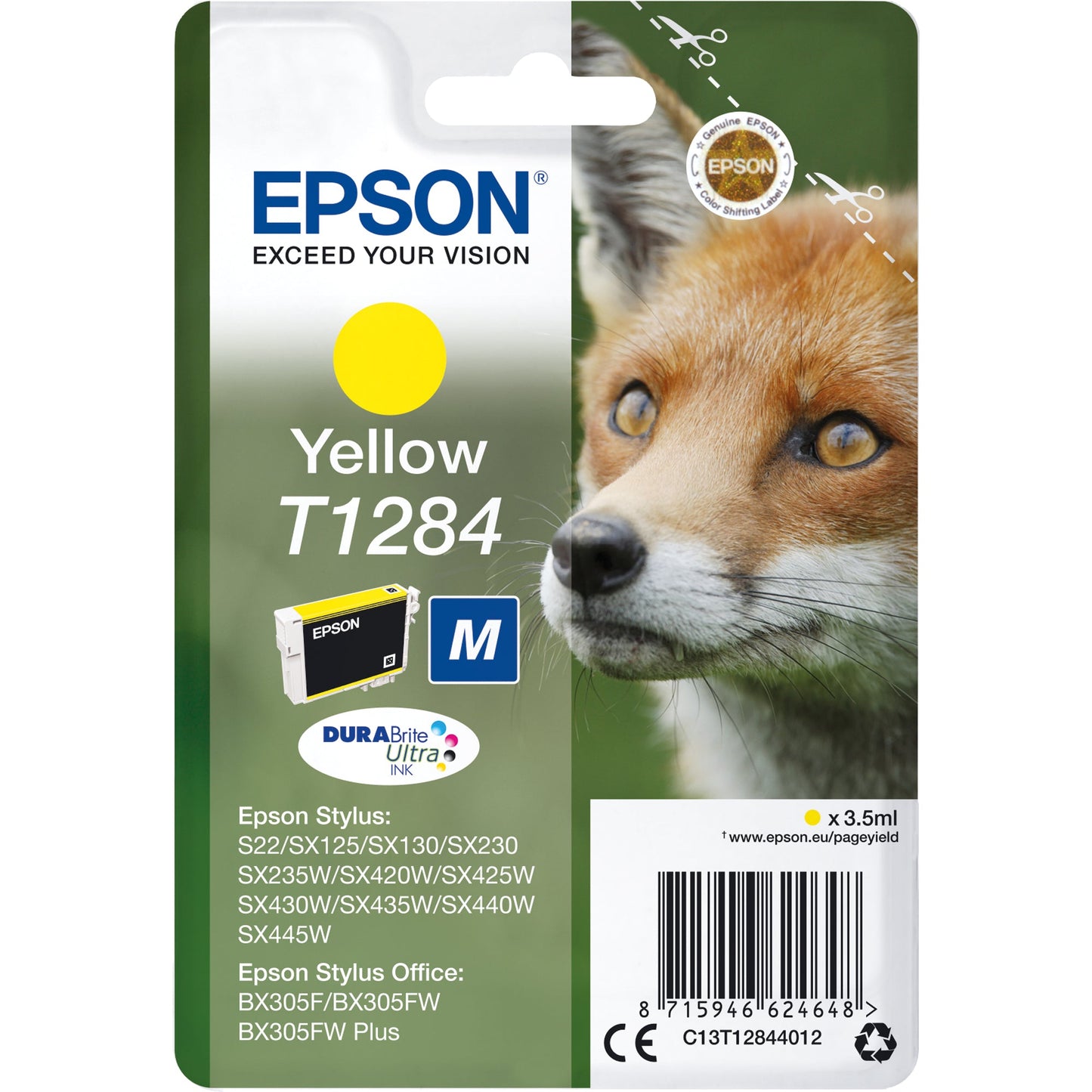 Epson Tintenpatrone Originalzubehör T1284 ca. 225 Seiten gelb 3,5ml