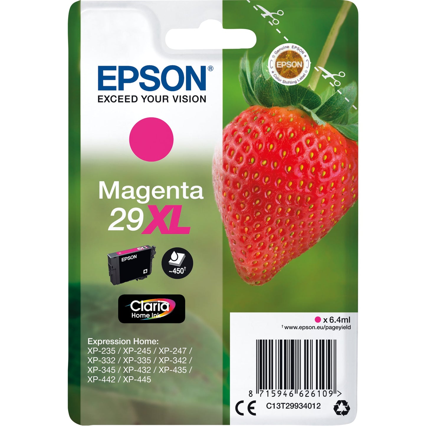 Epson Tintenpatrone Originalzubehör 29XL ca. 450 Seiten magenta 6,4ml