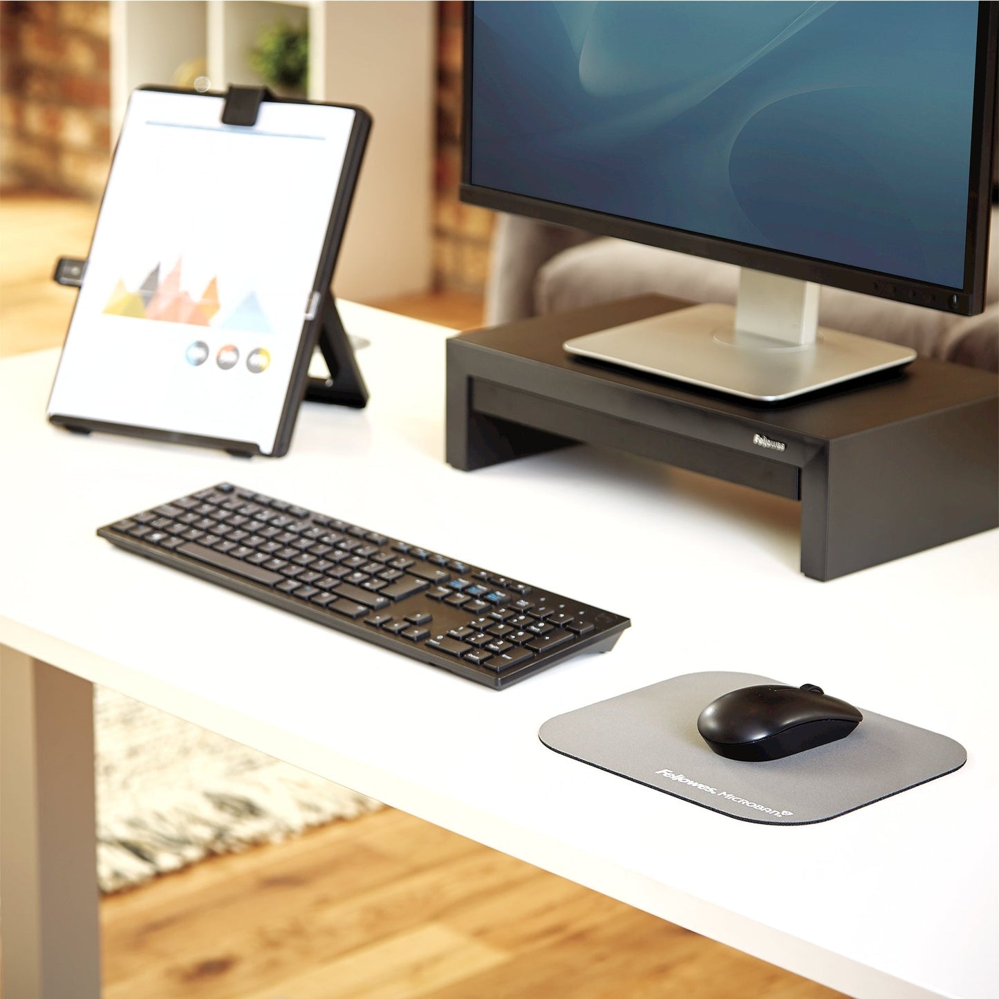 Fellowes® Mauspad Microban® 22,6 x 0,3 x 19,2 cm (B x H x T) Gummi blau