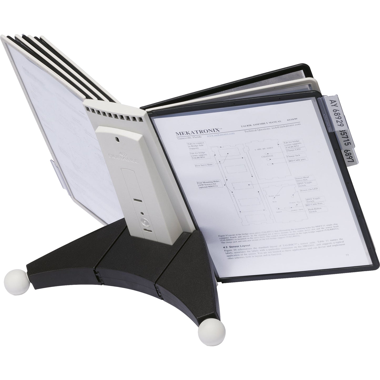 DURABLE Sichttafelständer SHERPA® TABLE 10 53 x 40,5 x 38 cm (B x H x T) Kunststoff Anzahl der mitgelieferten Sichttafeln: 10 Sichttafeln je 5 x grau, schwarz