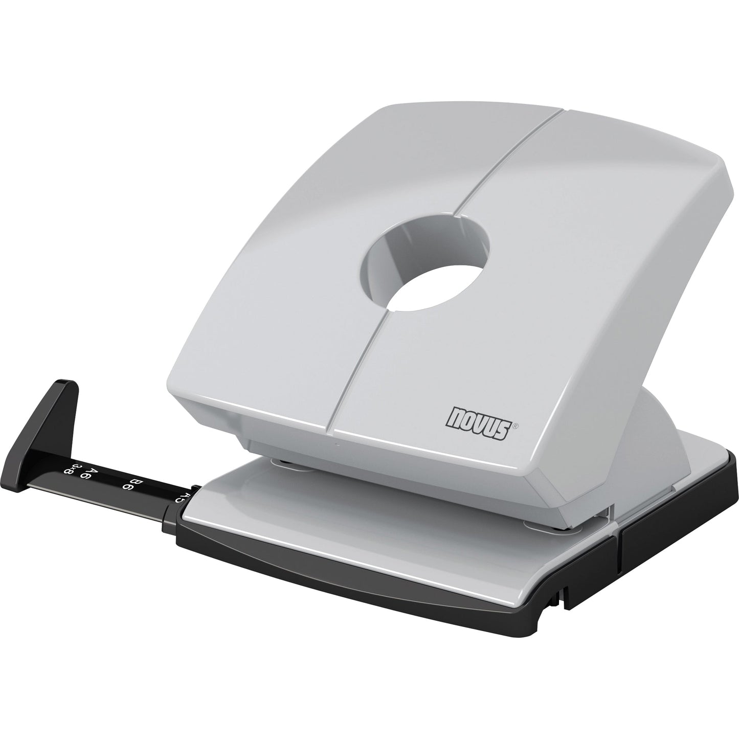NOVUS Locher B 230 8cm 30 Bl. (80 g/m²) mit Anschlagschiene lichtgrau