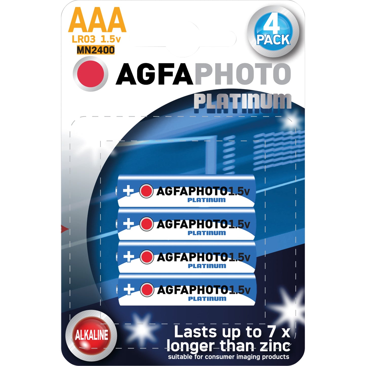 AgfaPhoto Batterie Platinum AAA/Micro LR03 Alkaline 1,5V 4 St./Pack.