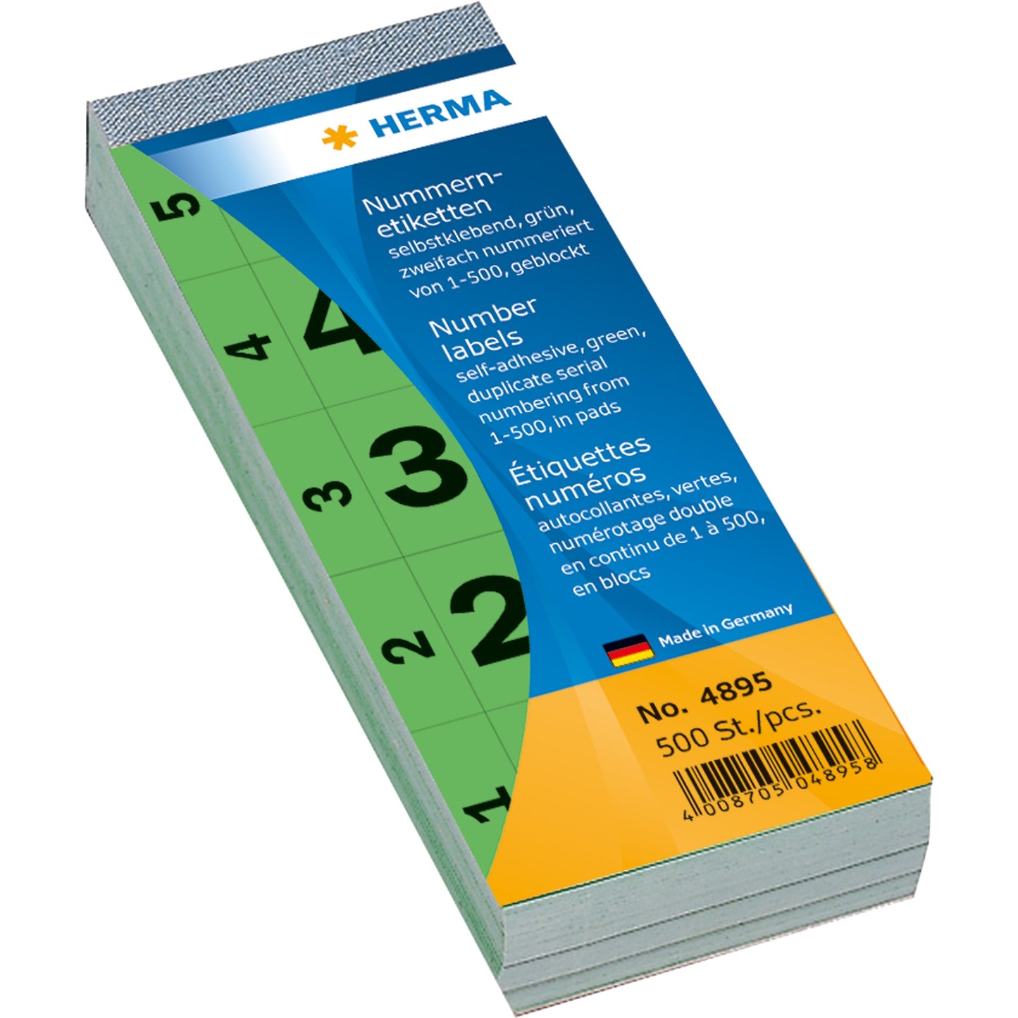 HERMA Nummernetikett 28 x 56 mm (B x H) doppelt Papier grün 1-500 500 Etik./Pack.