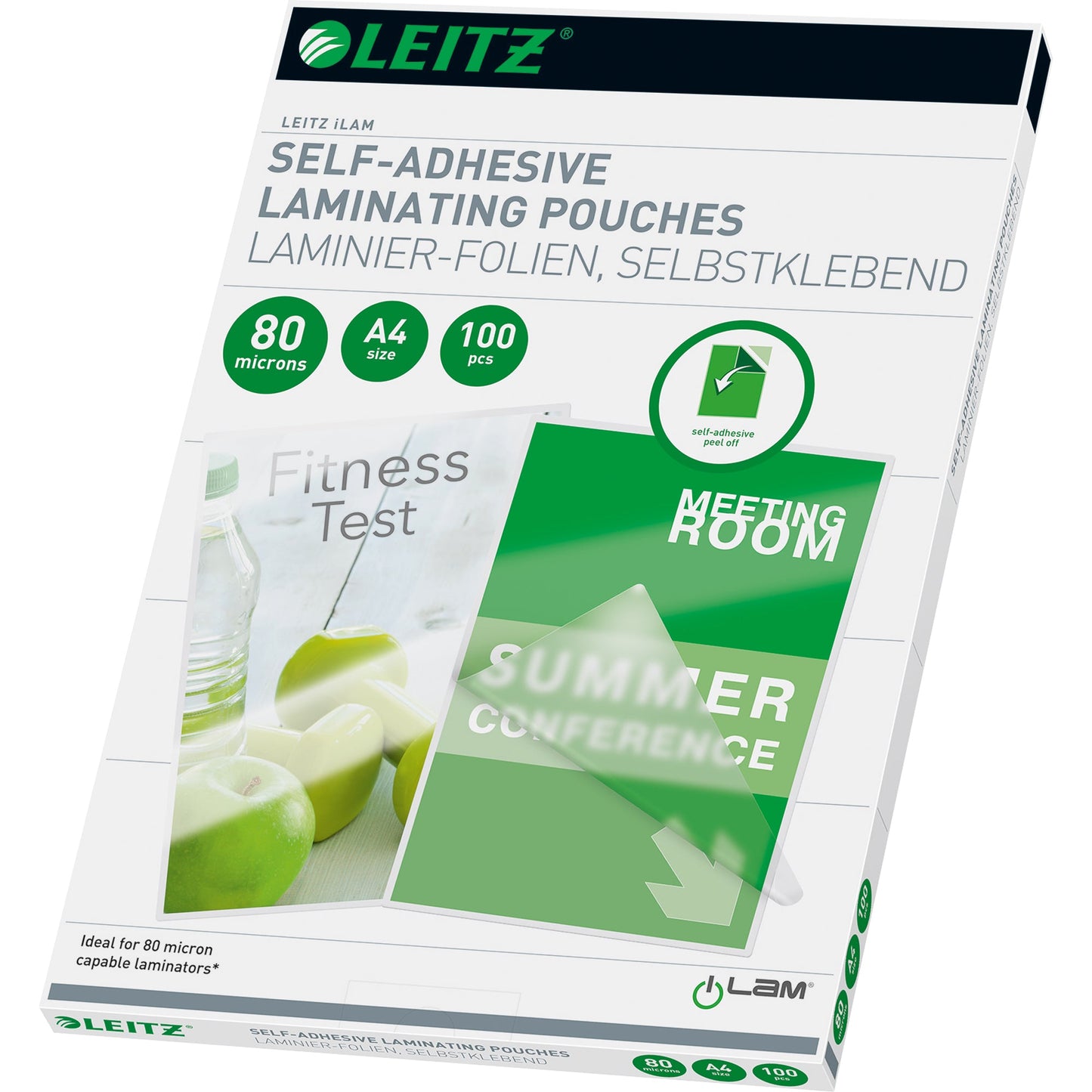 Leitz Laminierfolie iLAM 303 x 216 mm (B x H) DIN A4 80µm glänzend 100 St./Pack.
