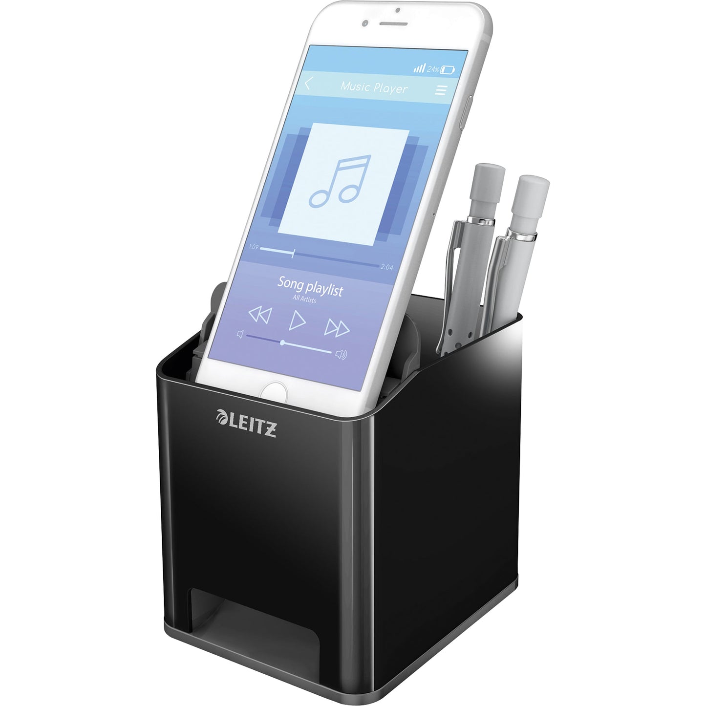 Leitz Stifteköcher Duo Color 9 x 10 x 10,1 cm (B x H x T) Polystyrol schwarz/grau