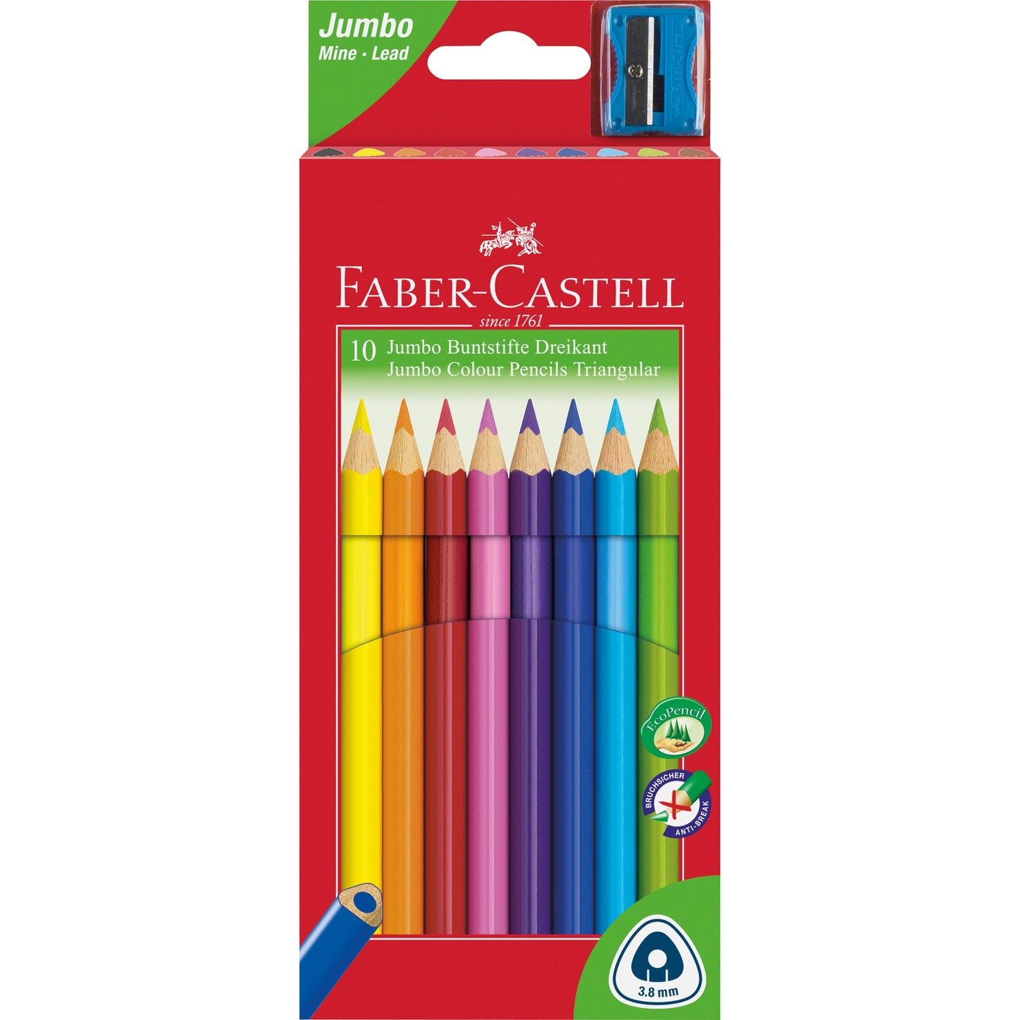 Faber-Castell Buntstift Triangular Jumbo farbig sortiert 10 St./Pack.