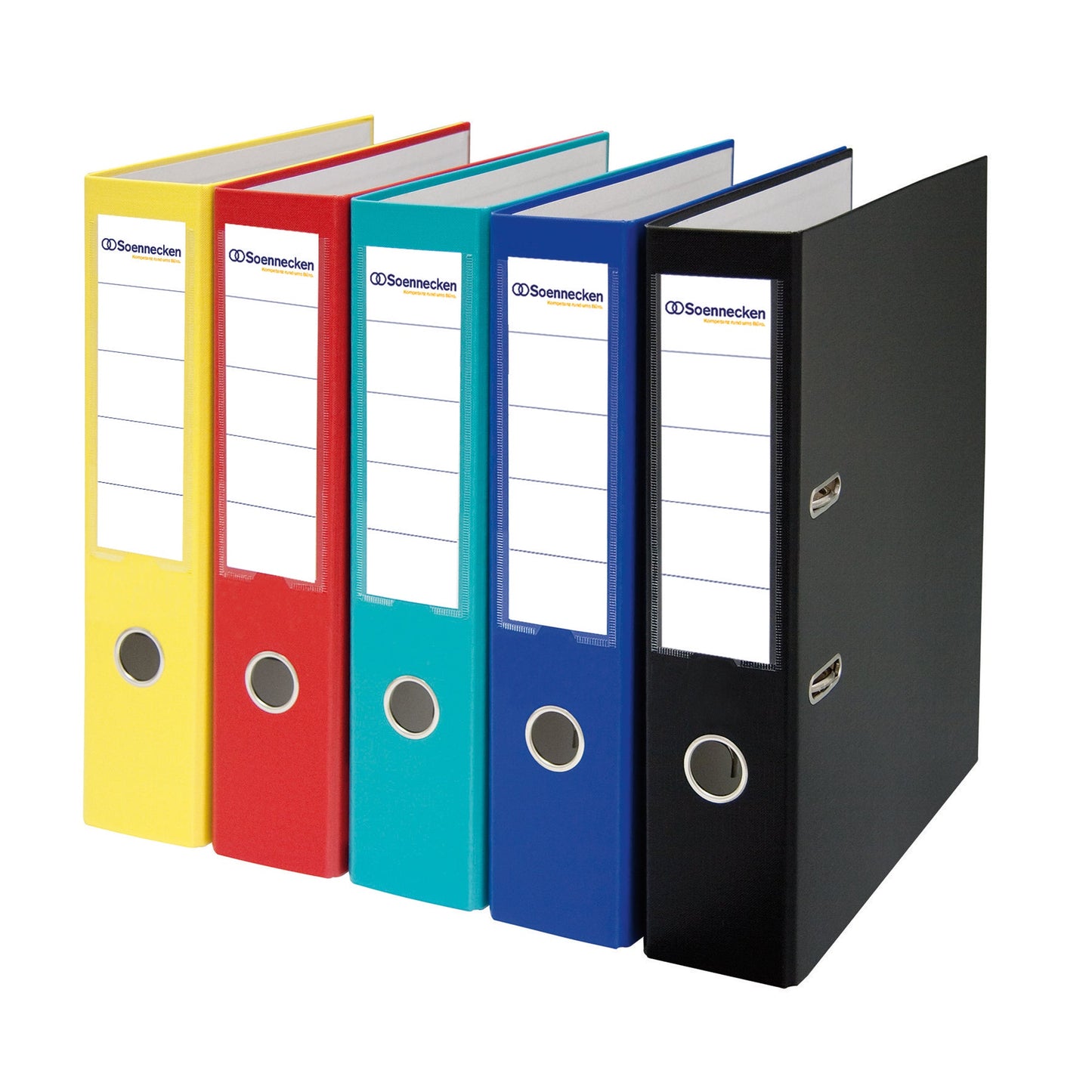 Soennecken Ordner 70mm DIN A4 Rückenschild: einsteckbar mit Schlitzen Werkstoff: Karton Material außen: Polypropylen Material innen: Papier orange