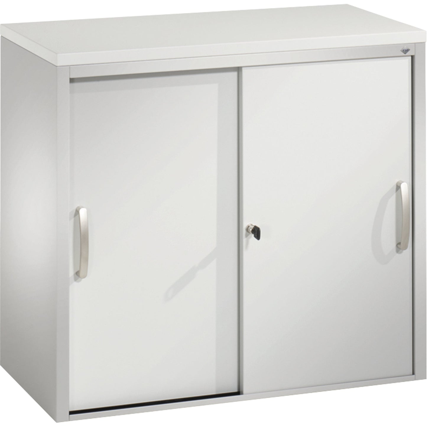 C+P Schiebetürenschrank Acurado 800 x 720 x 400 mm (B x H x T) 1 Fachboden Stahl, lackiert Farbe der Front: lichtgrau Farbe des Korpus: lichtgrau