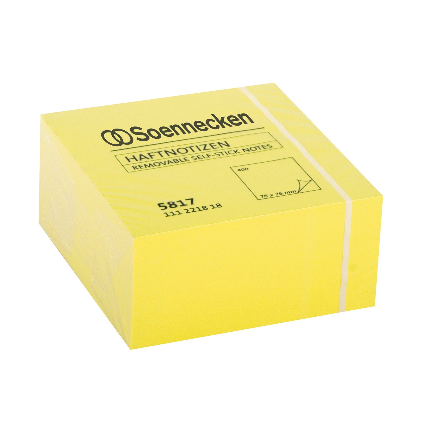 Soennecken Haftnotizwürfel 75 x 75 mm (B x H) neongelb 400 Bl.