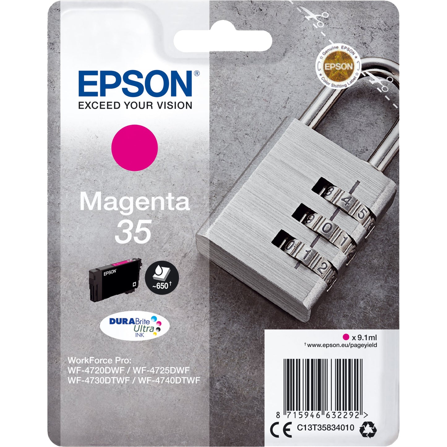 Epson Tintenpatrone Originalzubehör 35 ca. 650 Seiten magenta 9,1ml