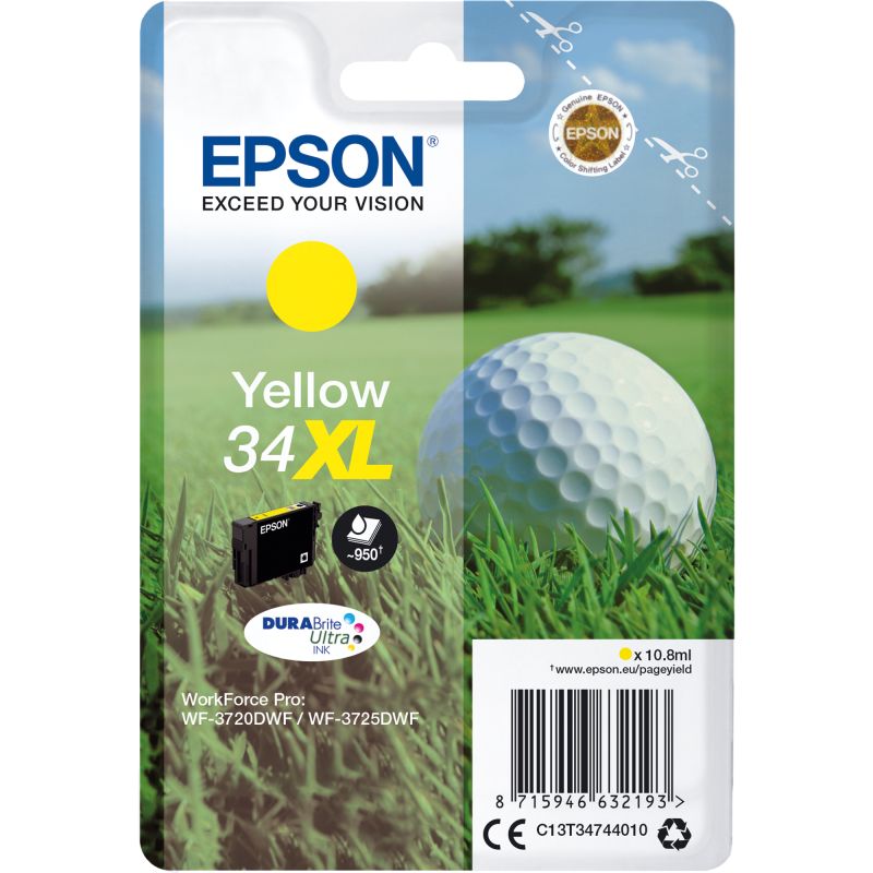 Epson Tintenpatrone Originalzubehör 34XL ca. 950 Seiten gelb 10,8ml