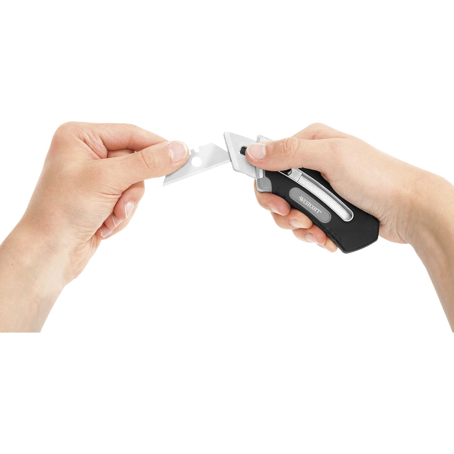 Westcott Sicherheitsmesser Collapsible Utility Mehrweg 18mm 1 Glied Carbonstahl schwarz/silber