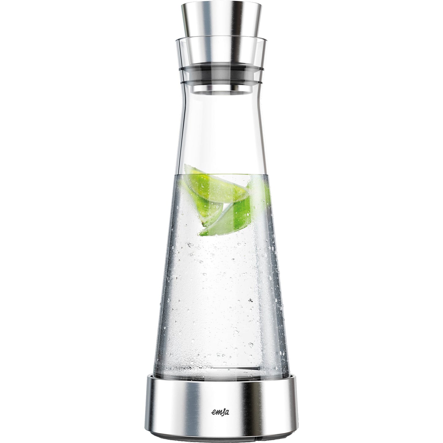 EMSA Karaffe FLOW SLIM 1l Glas/Edelstahl transparent